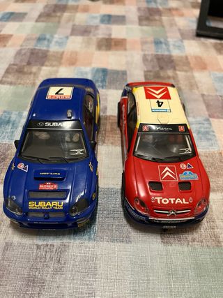 2 Coches Scalextric Rally Citroën y Subaru