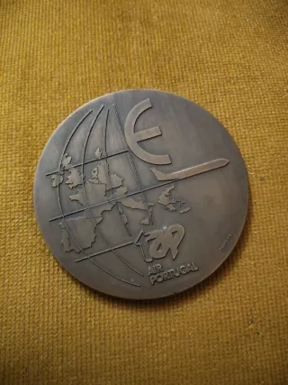 Medalla Air Portugal Euro Avión Mapa