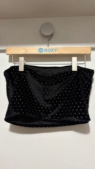 Top terciopelo negro con brillos