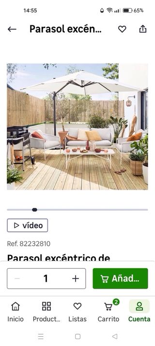 Ombrellone eccentrico in alluminio/acciaio bianco