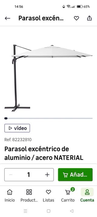 Ombrellone eccentrico in alluminio/acciaio bianco