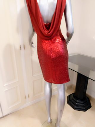 Vestido de fiesta lentejuelas rojo