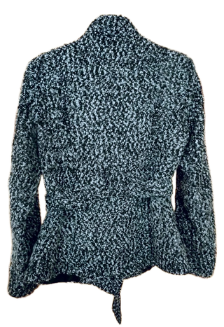 Cappotto corto donna fantasia grigio nero