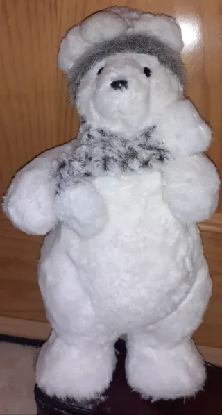 Peluche oso blanco con bufanda