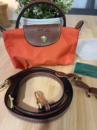 Bolso Longchamp Naranja y Marrón