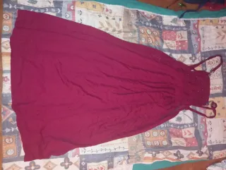 Vestido largo granada con tirantes