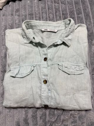 Camisa Zara verde talla M