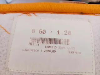 Colchón cuna infantil de 1,20 X 60