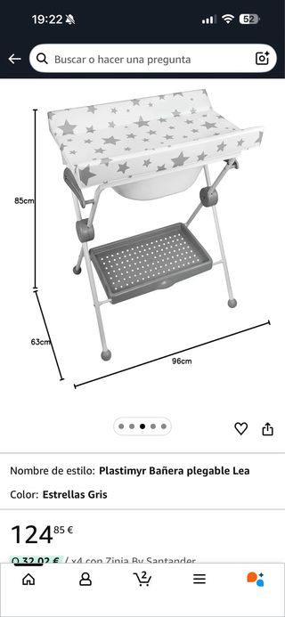 Bañera Cambiador Bebe Plastimyr Plegable