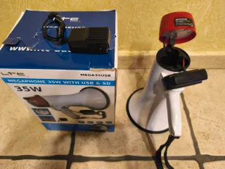 Megáfono LTC AUDIO 35W USB/SD Rojo/Blanco