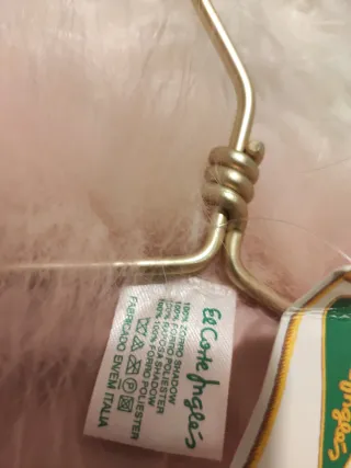 Cuello de pelo rosa El Corte Inglés vintage.