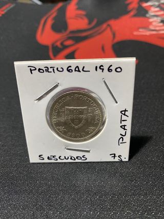 Portugal 1960 5 Escudos PLATA