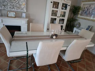 Mesa Comedor Moderna Blanca Cristal