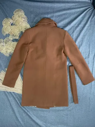 Abrigo marrón doble botonadura talla S