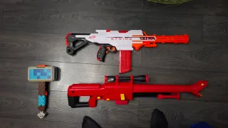 Lote Pistolas Nerf y Martillo Minecraft