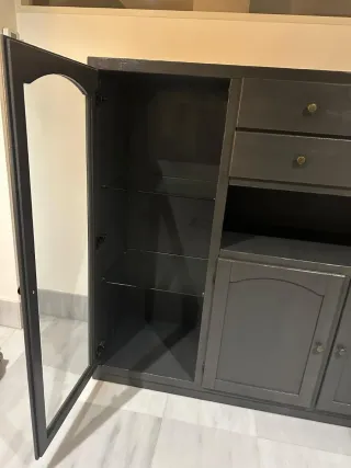 Aparador madera maciza pintado gris