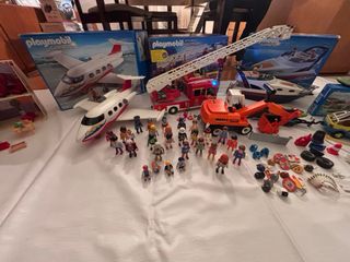 Playmobil: Avión, Barco, Camión Bomberos, casa,