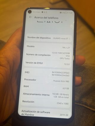 Huawei Nova 5T Azul Multicolor