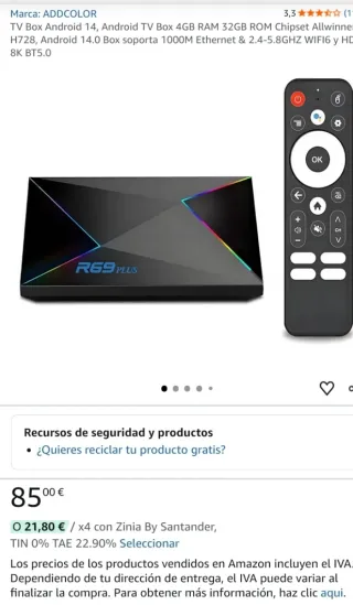 TV Box R69 Plus Android 14 4GB RAM