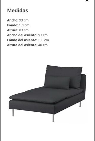 Módulo Chaise Longue IKEA SÖDERHAMN Gris y beig