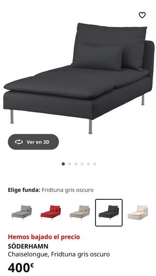 Módulo Chaise Longue IKEA SÖDERHAMN Gris y beig