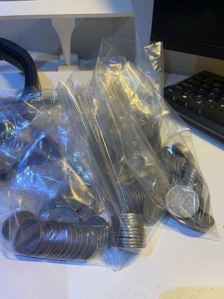 Collezione di monete antiche peseta dal 57 all'83