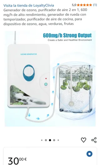 Generador Ozono Purificador Aire Cocina 600mg/h