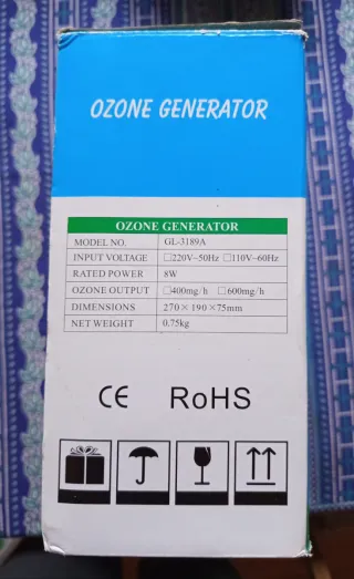 Generador Ozono Purificador Aire Cocina 600mg/h