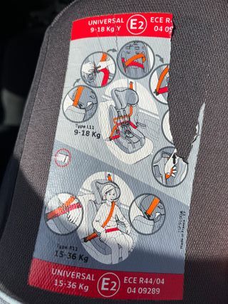 Silla coche niño 9kg -18kg y 15-36 kg