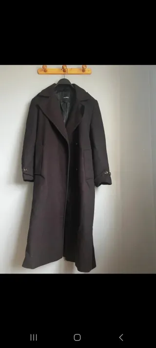 Abrigo largo marrón chocolate