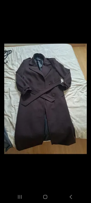 Abrigo largo marrón chocolate