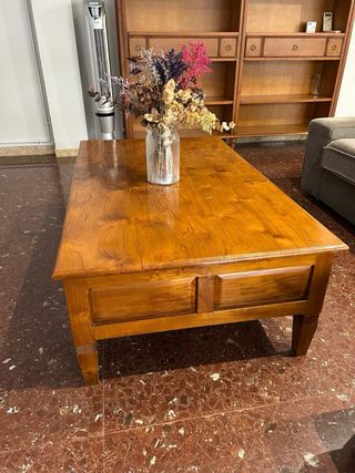 Mesa de centro de teca maciza