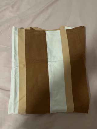 Camiseta Karl Kani Rayas Beige Marrón Blanco