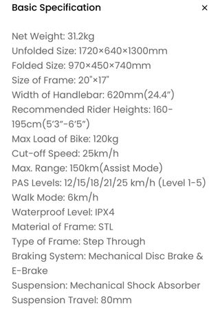 Bicicleta Eléctrica Plegable Touroll S2 Azul