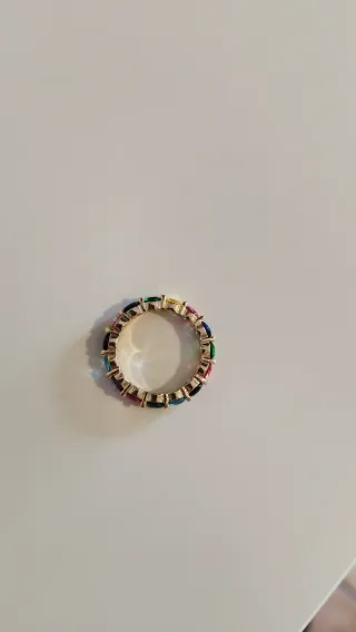 Anillo Aro Oro Multicolor Circonitas