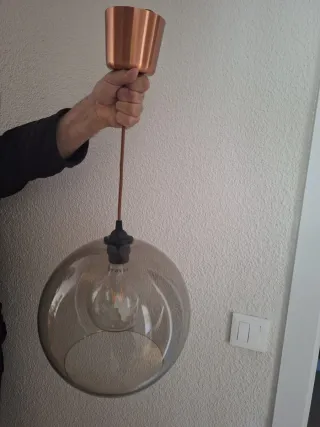 Lámpara colgante Ikea Jacobsbyn cristal y metal