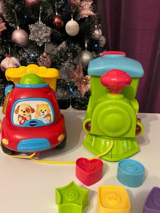 Camión y tren de juguete con luces y sonido