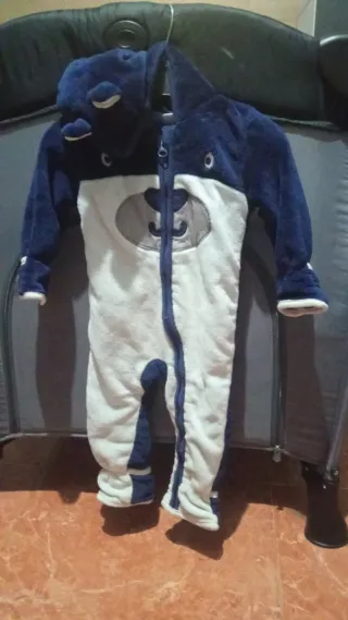 Pijama bebé niño azul y blanco