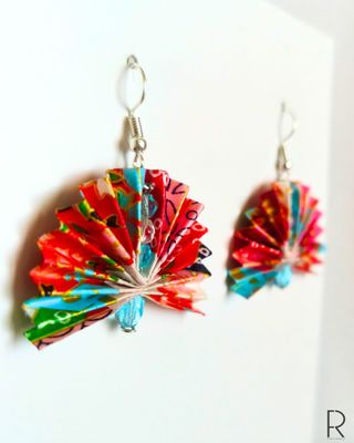 Orecchini Origami Ventaglio fatti a mano