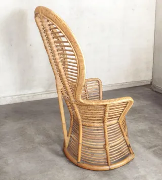 SILLÓN VINTAGE MIMBRE Y BAMBÚ