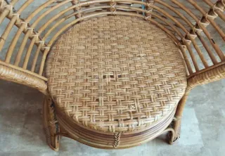 SILLÓN VINTAGE MIMBRE Y BAMBÚ