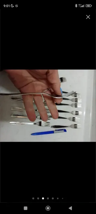 12 tenedores pequeños de acero inoxidable nuevos