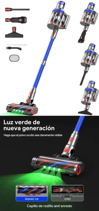 Aspiradora Escoba Inalambrica S18+ 4filtros hepa