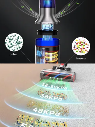 Aspiradora Escoba Inalambrica S18+ 4filtros hepa