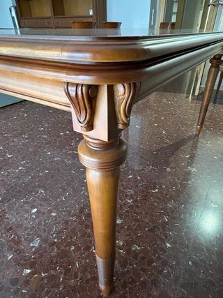 Mesa comedor extensible madera maciza cerezo