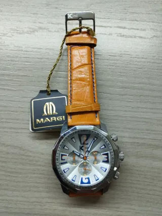 Orologio Margi Cronografo Acciaio Marrone