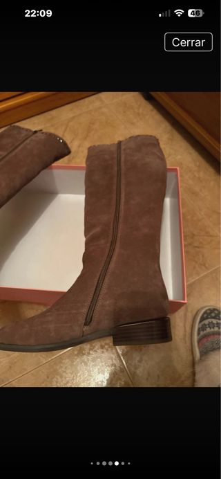 Botas de piel marrones con cremallera