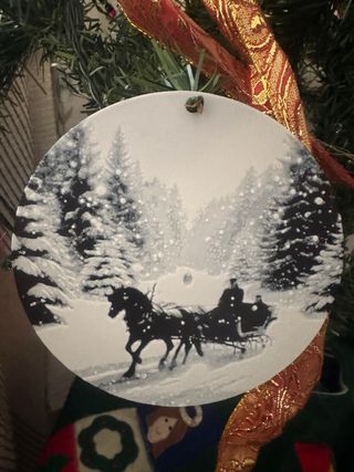 Bola Navidad Cerámica Invierno Trineo