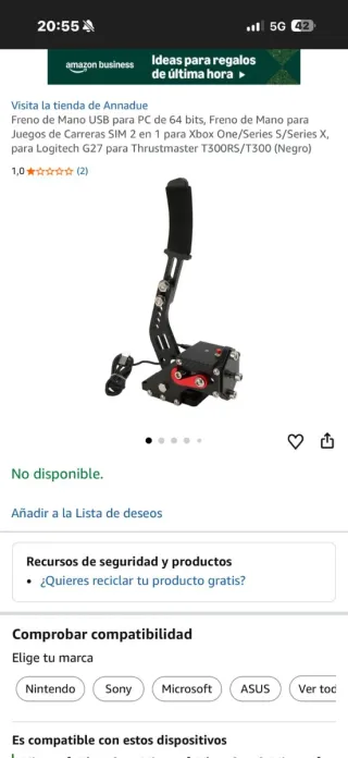 Freno de Mano USB para PC y Consolas