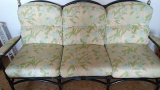 Conjunto 2 sofás y mesa centro bambú